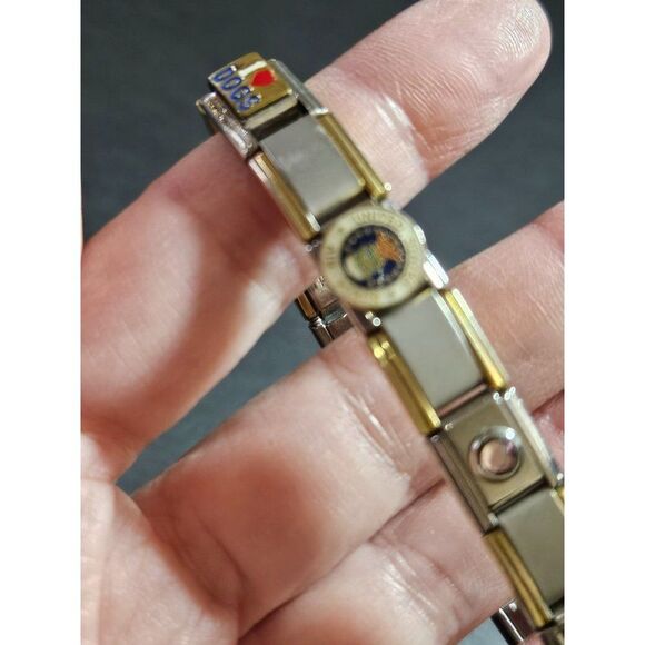 Silver tone Italian charm bracelet - Picture 2 of 10